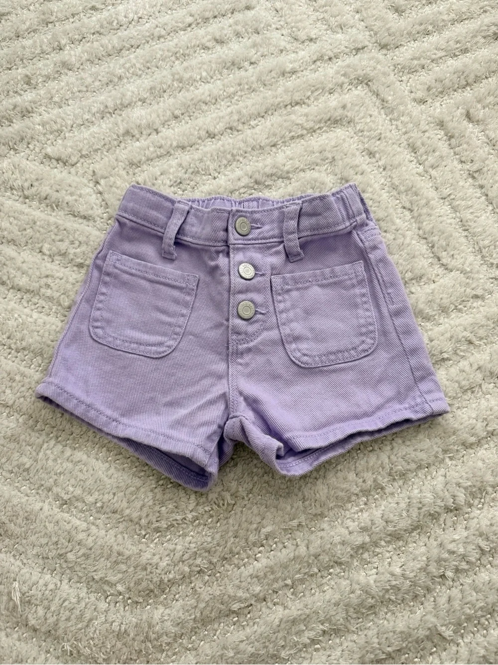 Old Navy Lilac Girls' High-Rise Denim Shorts - Size 2T